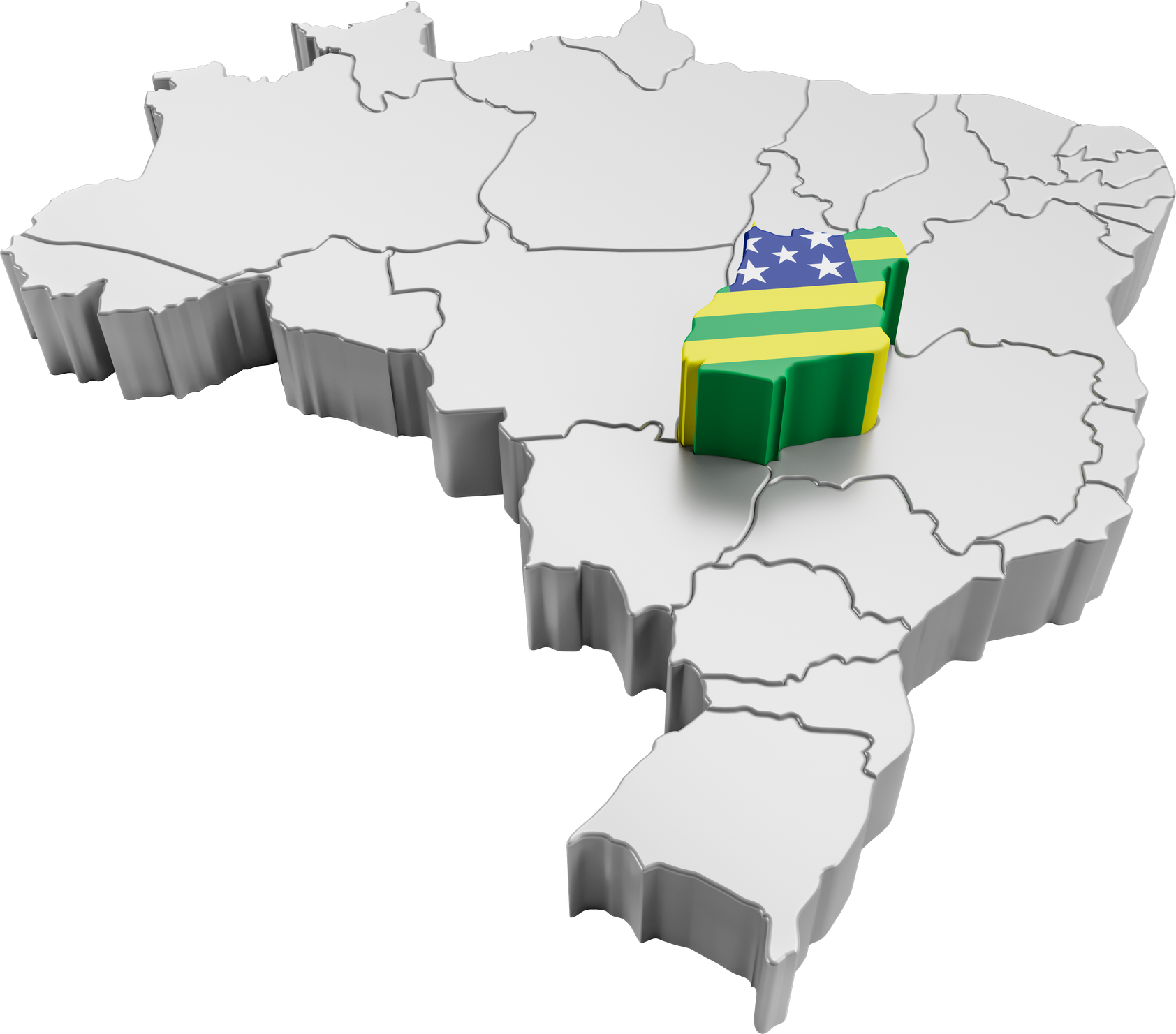 Mapa do Brasil com Goiás em destaque